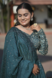 Emerald Green Embroidered Designer Lehenga Set