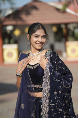Royal Midnight Blue Embroidered Lehenga Set