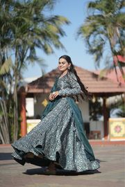 Emerald Green Embroidered Designer Lehenga Set