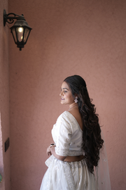 Ivory Pearl Embroidered Festive Lehenga Set