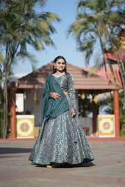 Emerald Green Embroidered Designer Lehenga Set